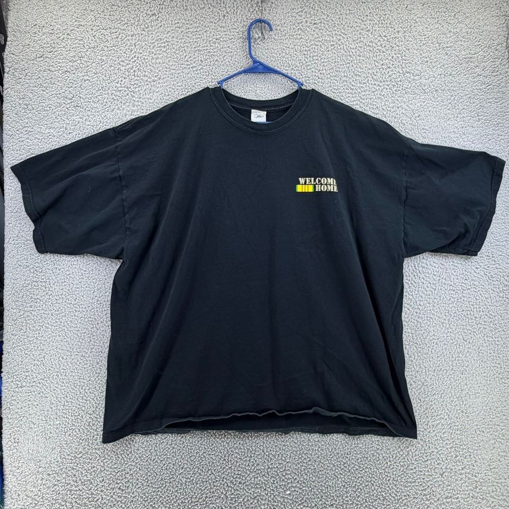 VTG Y2k Gildan Vietnam War Welcome Home Map T-Shirt Black 3XL Military Veteran